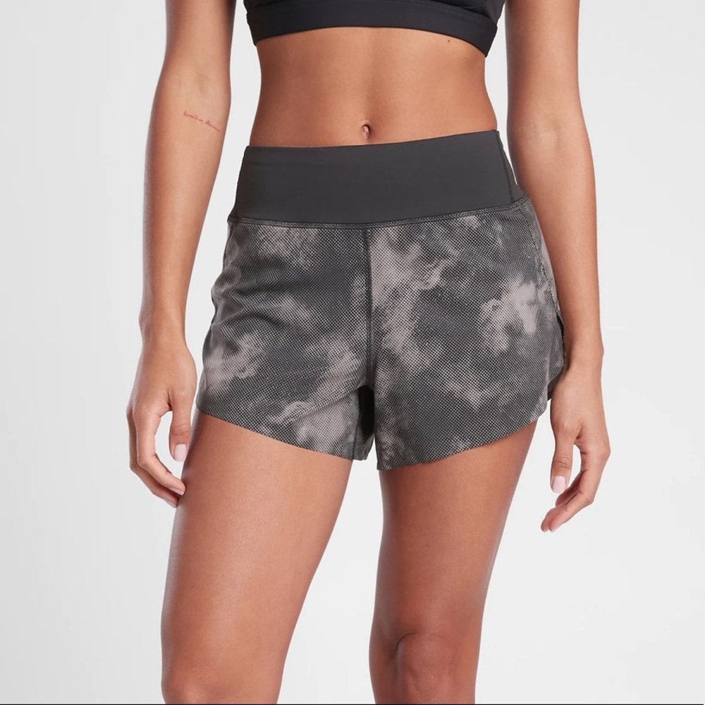 athleta run with it printed short